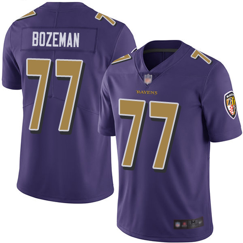 Baltimore Ravens Limited Purple Men Bradley Bozeman Jersey NFL Football 77 Rush Vapor Untouchable